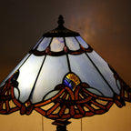 Tiffany Mediterranean Stained Glass Cone Pull Cord 2-Light Table Lamp Lumendat
