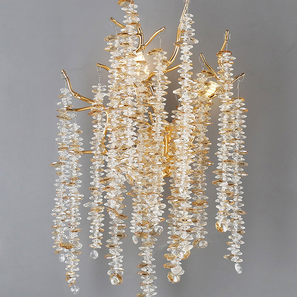 Modern Light Luxury Tree Branch Crystal 3-Light Wall Sconce Lamp Lumendat