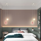 Lumendat Contemporary Creative Cartoon Acrylic Aircraft Moon Shade LED Kids Chandelier For Bedroom Lumendat