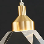 Modern Luxury Sparkling Crystal Stone Iron LED Pendant Light for Living Room BulbSquare