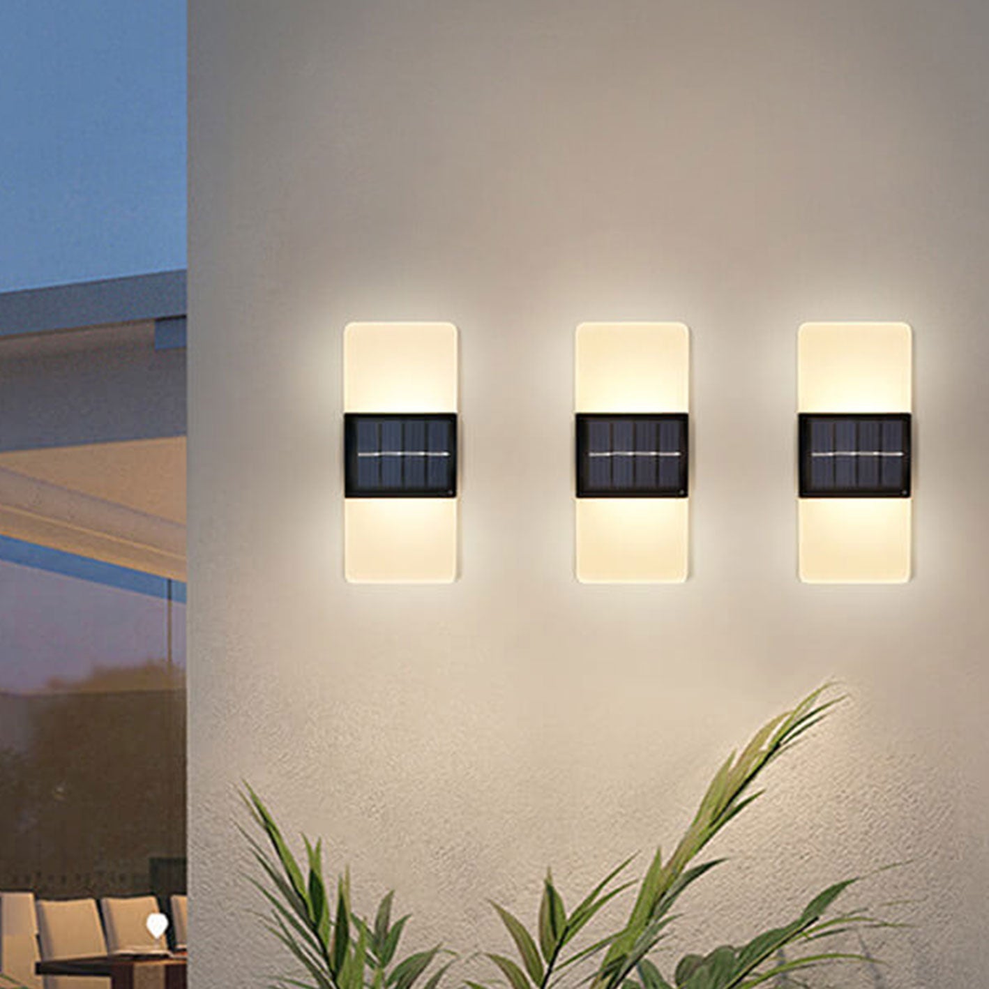Courtyard Waterproof Acrylic LED Solar Wall Sconce Lamp Outdoor Light Lumendat