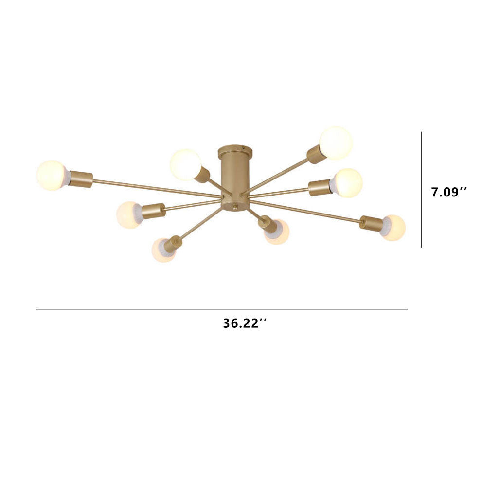 Modern Branches Metal 6/8/10-light Semi-flush Mount Ceiling Light