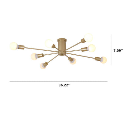 Modern Branches Metal 6/8/10-light Semi-flush Mount Ceiling Light
