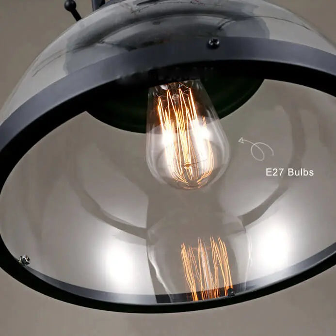 Retro Glass Shade 1-light Single Dome Pendant Light Lumendat