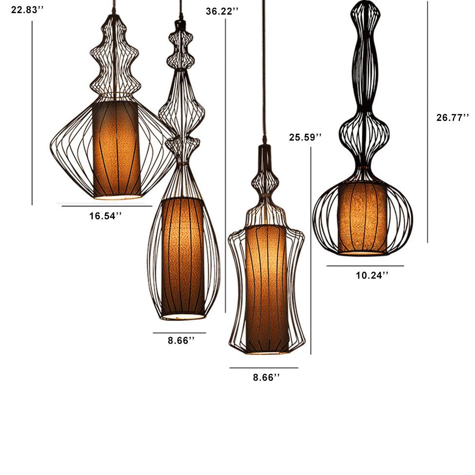 Industrial Retro Metal Birdcage 1-light Lantern Pendant Light BulbSquare