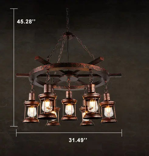 Vintage Nautical 3/7-light Metal Lantern Chandeliers Lumendat