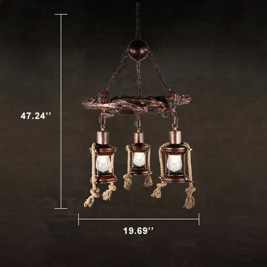 Vintage Nautical 3/7-light Metal Lantern Chandeliers Lumendat