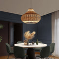 Modern Rattan 1-light Pear Shaped Pendant Light BulbSquare