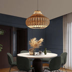 Modern Rattan 1-light Pear Shaped Pendant Light BulbSquare