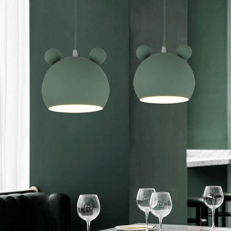 Lumendat Cartoon Bear Head 1-Light Dome Pendant Light Lumendat