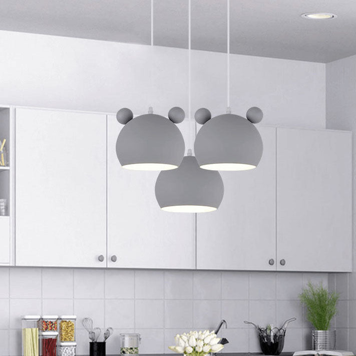Lumendat Cartoon Bear Head 1-Light Dome Pendant Light Lumendat