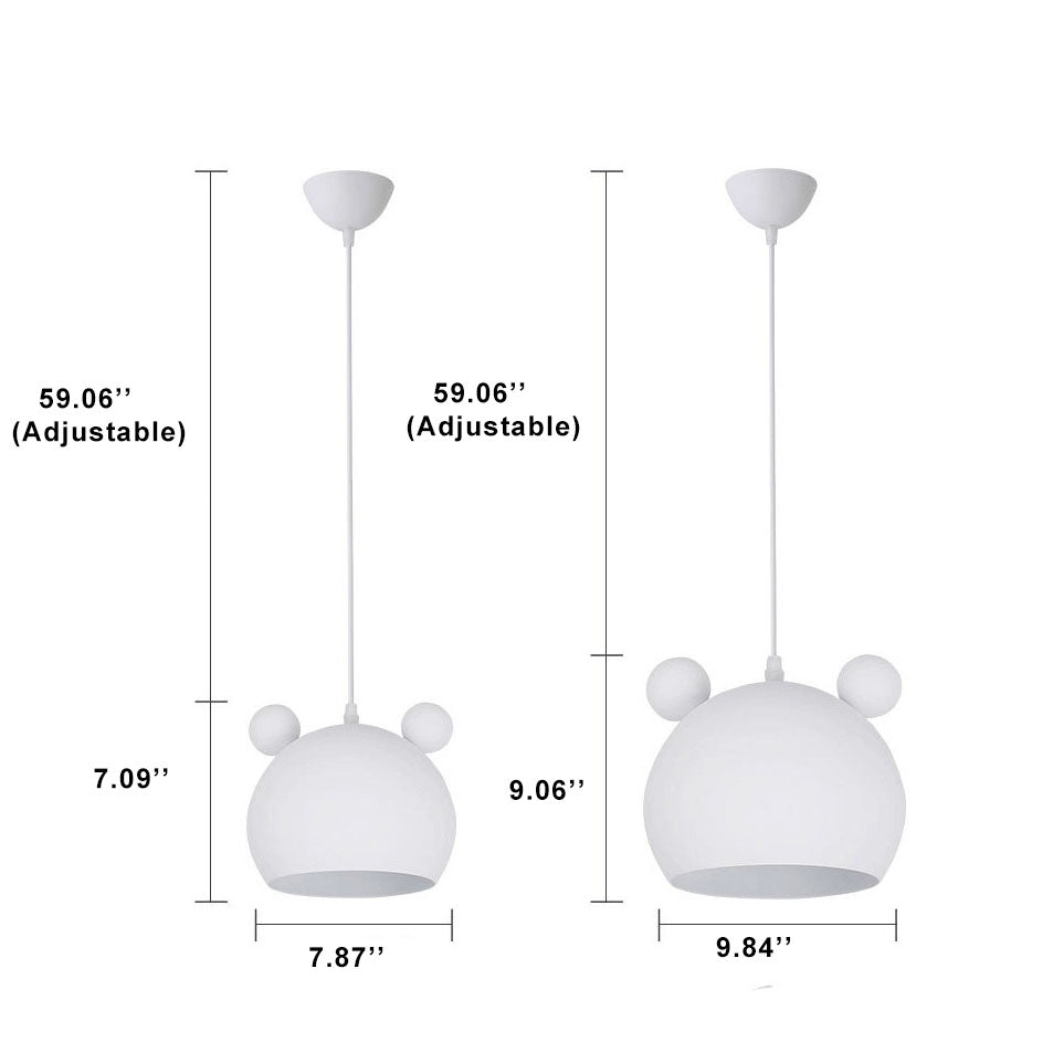 Lumendat Cartoon Bear Head 1-Light Dome Pendant Light Lumendat