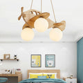 Lumendat Cartoon Aircraft Wooden 3-Light LED Chandeliers Lumendat