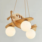 Lumendat Cartoon Aircraft Wooden 3-Light LED Chandeliers Lumendat