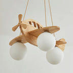 Lumendat Cartoon Aircraft Wooden 3-Light LED Chandeliers Lumendat