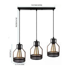 Industrial Retro Metal Cage 1/3 Light Pendant Light