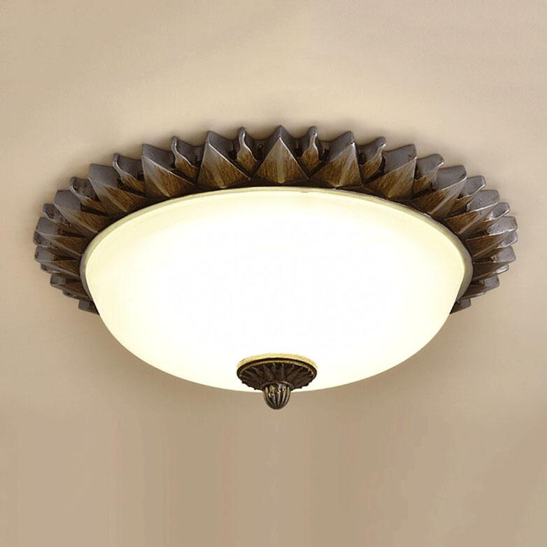 Vintage Glass Sun Bowl Shaped 1/3-Light Flush Mount Ceiling Light Lumendat