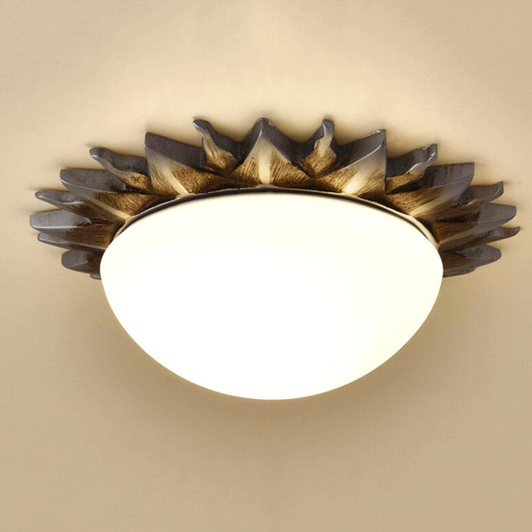 Vintage Glass Sun Bowl Shaped 1/3-Light Flush Mount Ceiling Light Lumendat