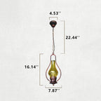 Vintage Kerosene Cracked Glass Shade 1-light Pendant Light BulbSquare