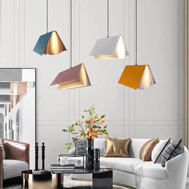 Flying Book 1-light Metal Pvc Book Shade Pendant Light modern luxury lighting fixture