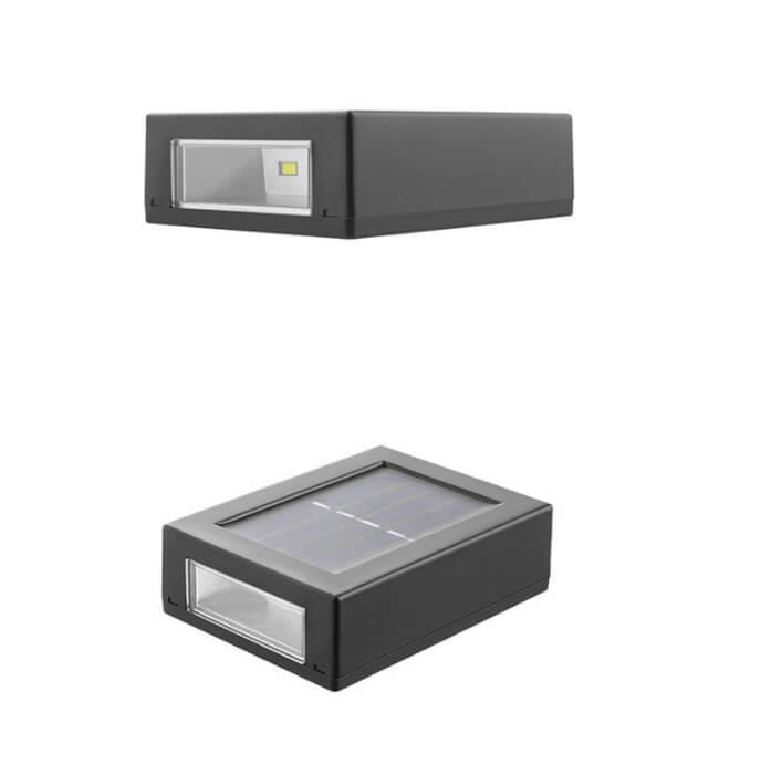 Solar Square Up and Down Lighted LED Outdoor Waterproof Garden Wall Sconce Lamp Lumendat