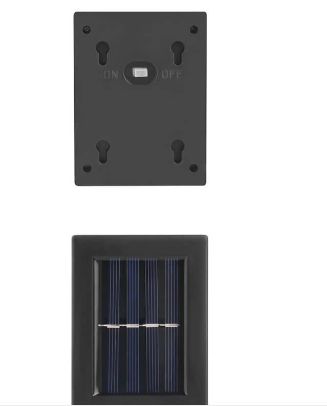 Solar Square Up and Down Lighted LED Outdoor Waterproof Garden Wall Sconce Lamp Lumendat