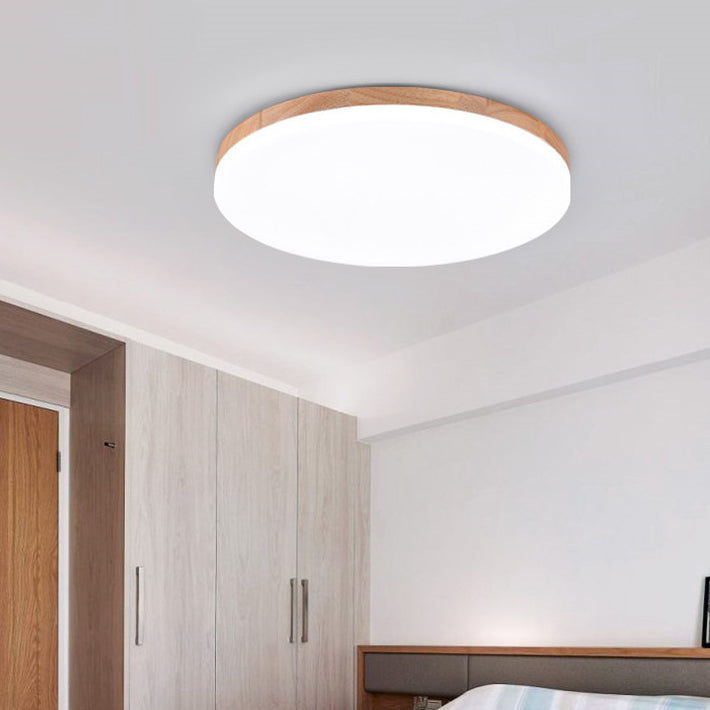 Lumendat Modern Acrylic Shade Round Log LED Flush Mount Light Lumendat