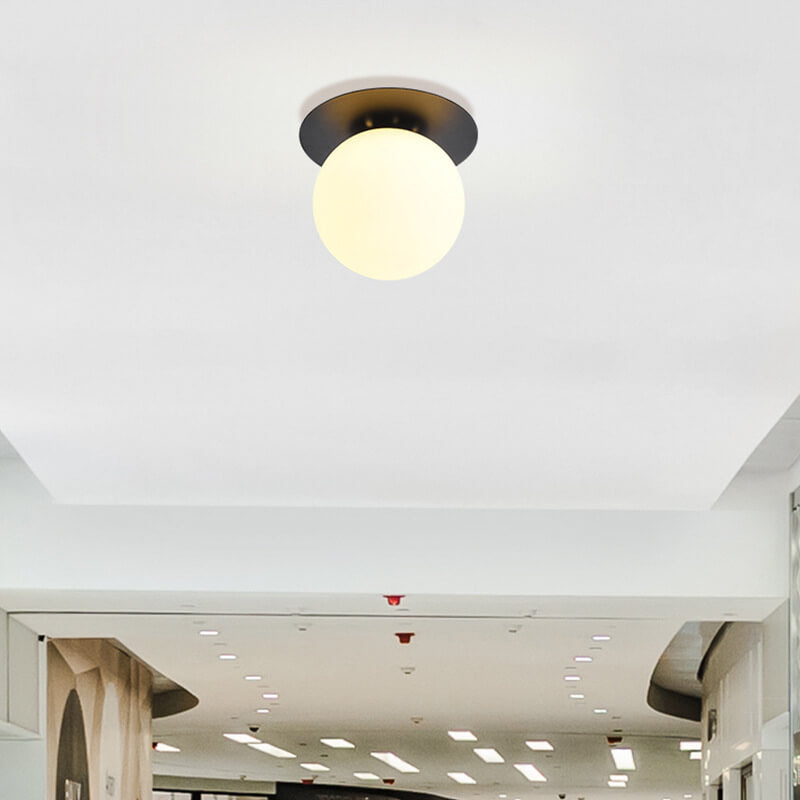 Modern Globe 1-light Semi-flush Mount Lighting