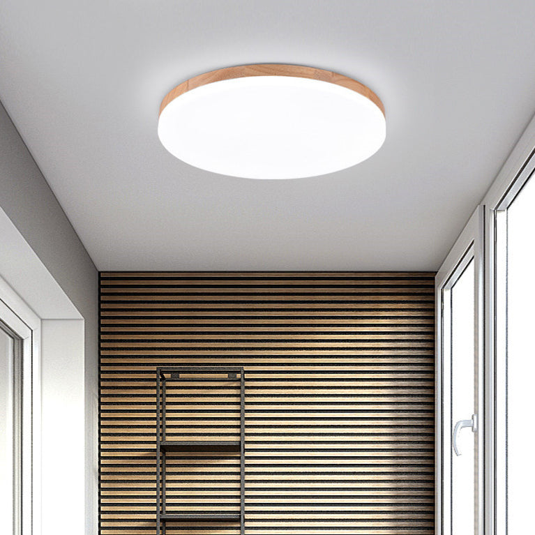 Lumendat Modern Acrylic Shade Round Log LED Flush Mount Light Lumendat
