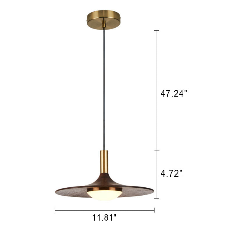 Modern Black Walnut LED Pendant Light BulbSquare
