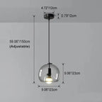 Minimalist Smoke Gray 1-light Hand-blown Glass Dome Pendant Light Lumendat