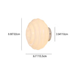 Nordic Cream Wave Round Glass Lampshade 1-Light Wall Sconce Lamp