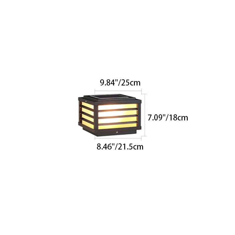 Modern Minimalist Waterproof Solar Square Aluminum PC LED Post Landscape Lighting for Garden Lumendat