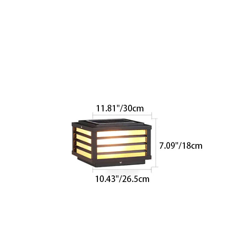 Modern Minimalist Waterproof Solar Square Aluminum PC LED Post Landscape Lighting for Garden Lumendat