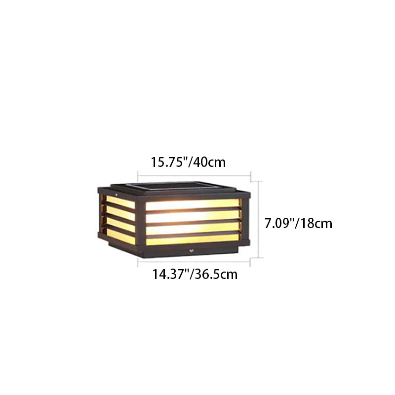 Modern Minimalist Waterproof Solar Square Aluminum PC LED Post Landscape Lighting for Garden Lumendat