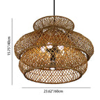 Retro Rattan 3-layer Woven Chandelier – 4 or 6 Light, Handcrafted Lumendat