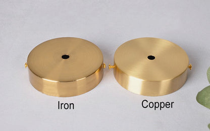 European Vintage Lotus Leaf Iron Copper 1-light Semi-flush Mount Light