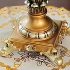 Traditional European Vintage Fabric Beaded Curtain Resin Base Palace 1-Light Table Lamp For Study Lumendat