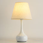 Nordic Vintage Pure Black White Iron Fabric 1-Light Table Lamp Lumendat