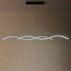 Nordic Minimalist Long Strip Wave Design Island Light LED Chandelier Lumendat