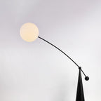 Contemporary Creative Tapered Base Fishing Rod Orb Iron Glass 1-Light Standing Floor Lamp For Living Room Lumendat