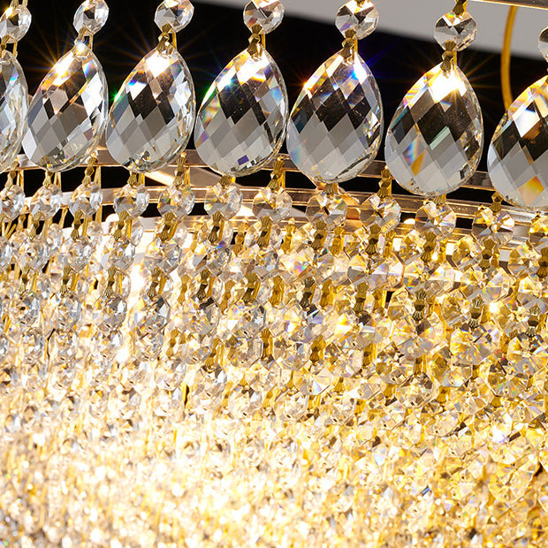 Modern Luxury Circle Iron Crystal 4/6/8/10 Light Flush Mount Ceiling Light For Living Room Lumendat
