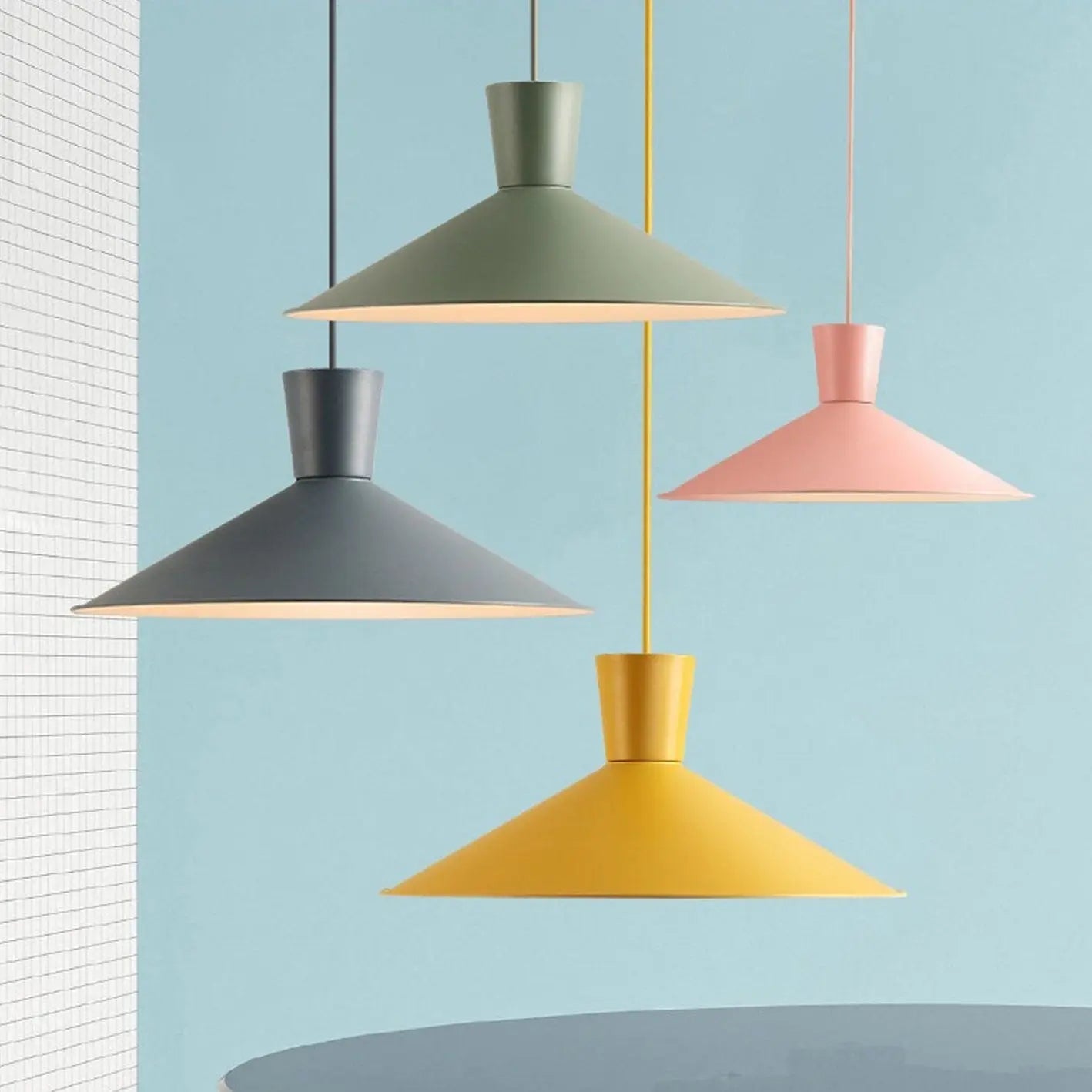 Nordic Macaron Color Solid Color Minimalist 1-light Pendant Light modern luxury lighting fixture