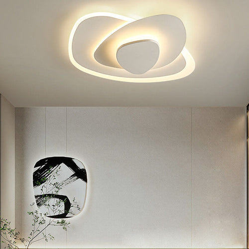 Nordic Simple Geometric Wrought Iron Acrylic LED Flush Mount Ceiling Light