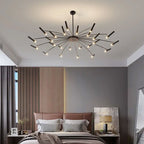 Contemporary Scandinavian Round Radioactive Iron Aluminum 12/24 Light Chandelier for Living Room Lumendat