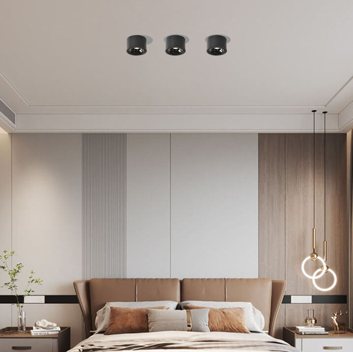 Modern Minimalist Round Spotlight Adjustable LED Flush Mount Ceiling Light BulbSquare