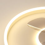 Contemporary Nordic Round Iron Silicone Aluminum Invisible LED Flush Mount Ceiling Fan Light For Living Room & Bedroom Lumendat