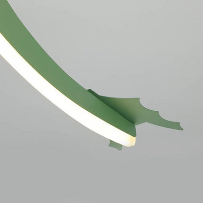 Contemporary Creative Acrylic Cartoon Dinosaur LED Semi-flush Mount Ceiling Light for Bedroom