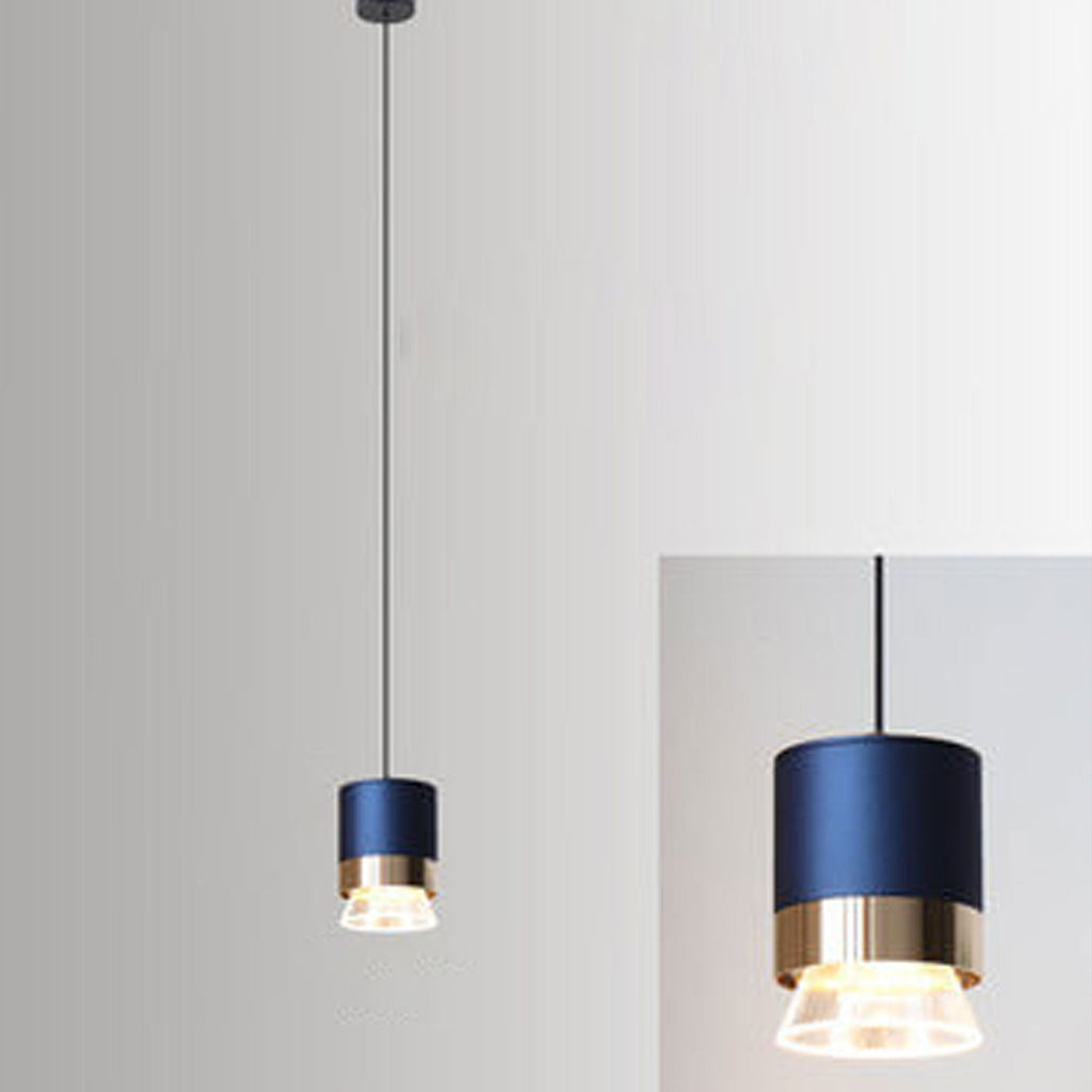 Nordic Light Luxury Cylindrical Aluminum Acrylic LED Pendant Light BulbSquare