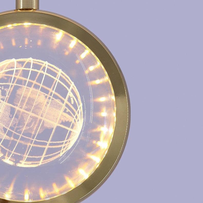 Modern Minimalist Round Ball Aluminum Crystal LED Pendant Light for Bedroom BulbSquare